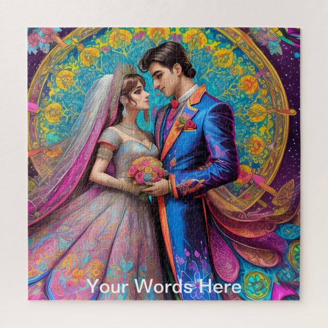 Puzzle Jardín de Arcoíris Neón Psicodélico (Vertical)