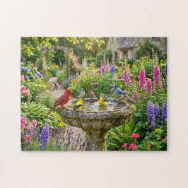 Puzzle Jardín de Baño de Pájaros de Verano