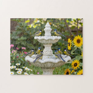 Puzzle Jardín de Baño de Pájaros de Verano