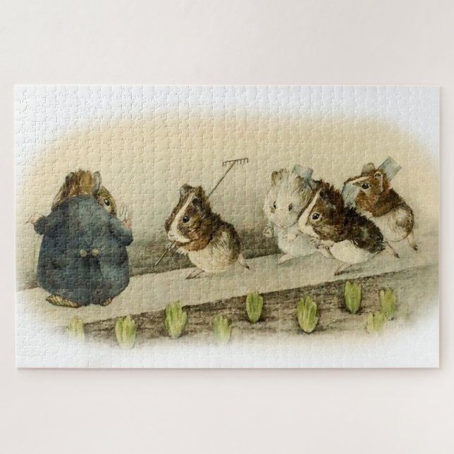 Puzzle "Jardín de cerdo de Guinea" por Beatrix Potter (Horizontal)