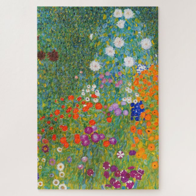 Puzzle Jardín de flores por Gustav Klimt (Vertical)