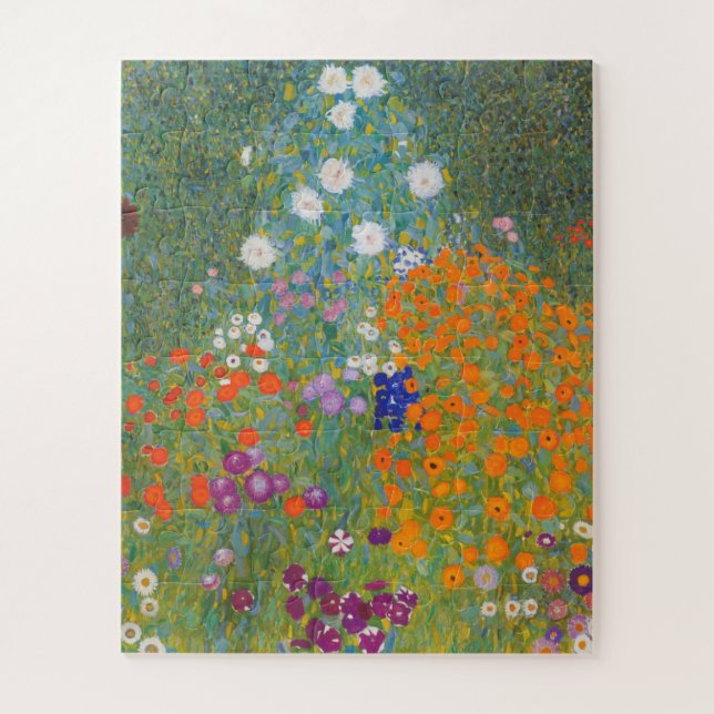 Puzzle Jardín de flores por Gustav Klimt (Vertical)