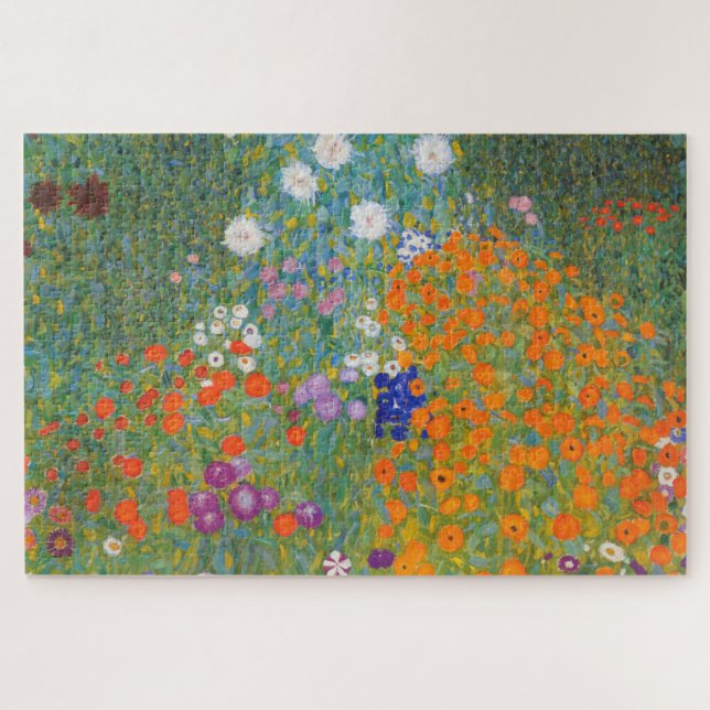 Puzzle Jardín de flores por Gustav Klimt (Horizontal)