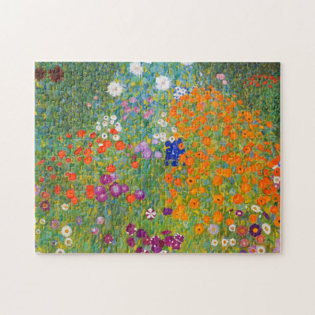 Puzzle Jardín de flores por Gustav Klimt (Horizontal)