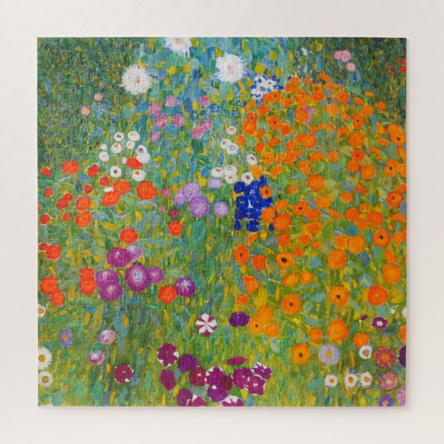 Puzzle Jardín de flores por Gustav Klimt (Vertical)