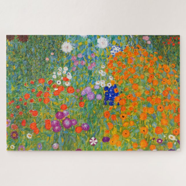 Puzzle Jardín de flores por Gustav Klimt (Horizontal)