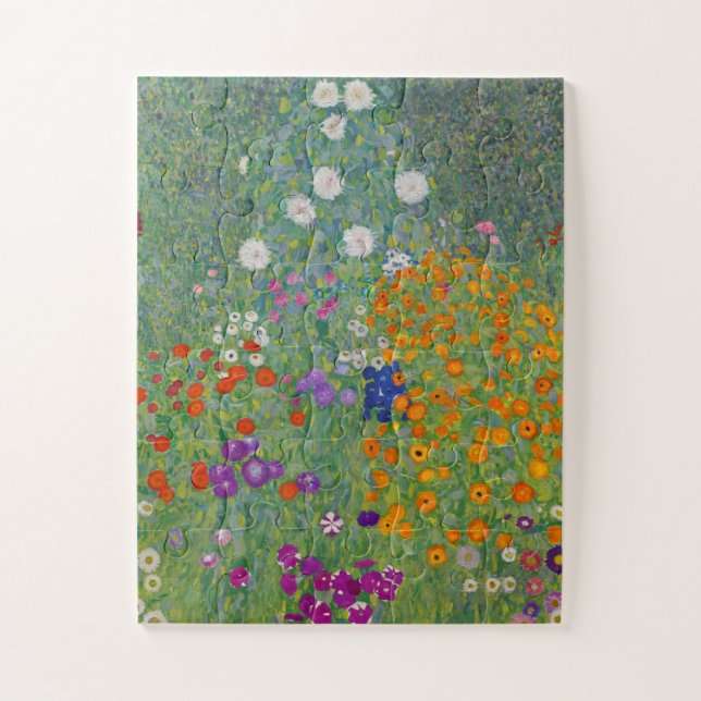 Puzzle Jardín de flores por Gustav Klimt (Vertical)