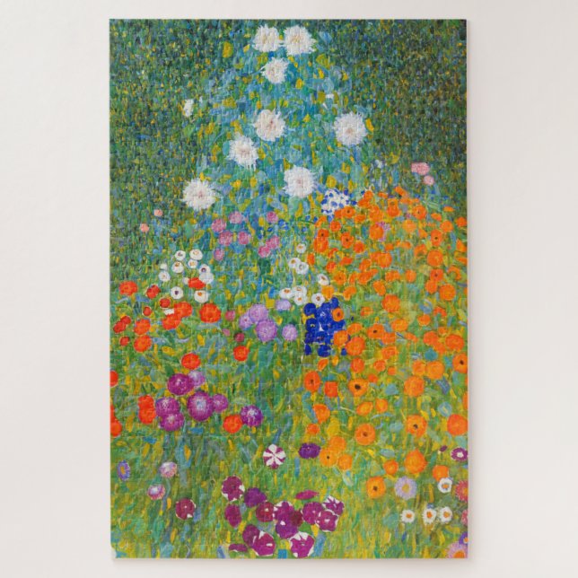 Puzzle Jardín de flores por Gustav Klimt (Vertical)