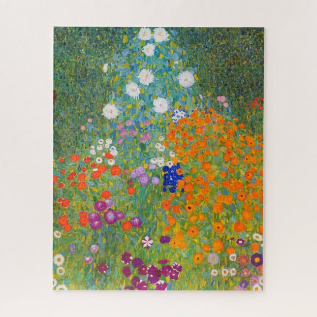 Puzzle Jardín de flores por Gustav Klimt (Vertical)