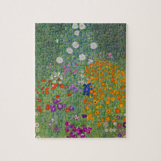 Puzzle Jardín de flores por Gustav Klimt (Vertical)