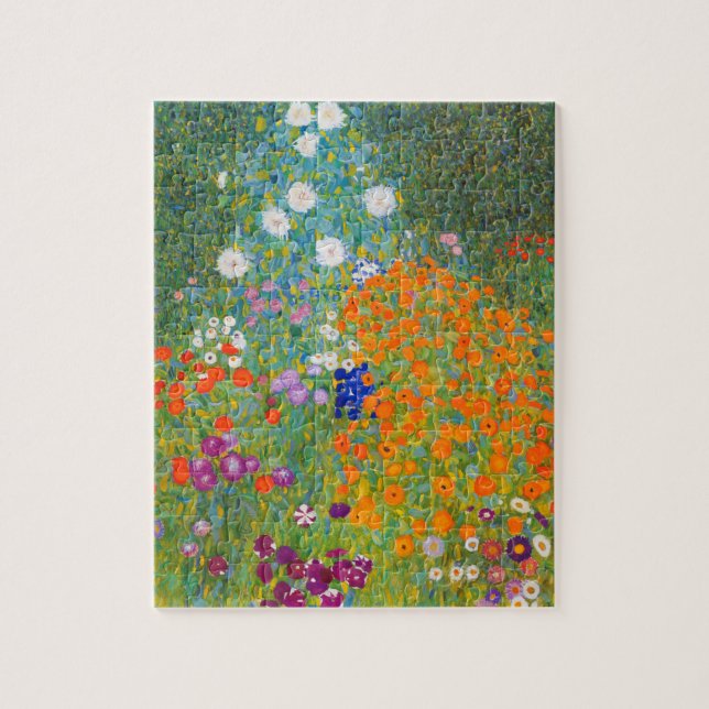 Puzzle Jardín de flores por Gustav Klimt (Vertical)