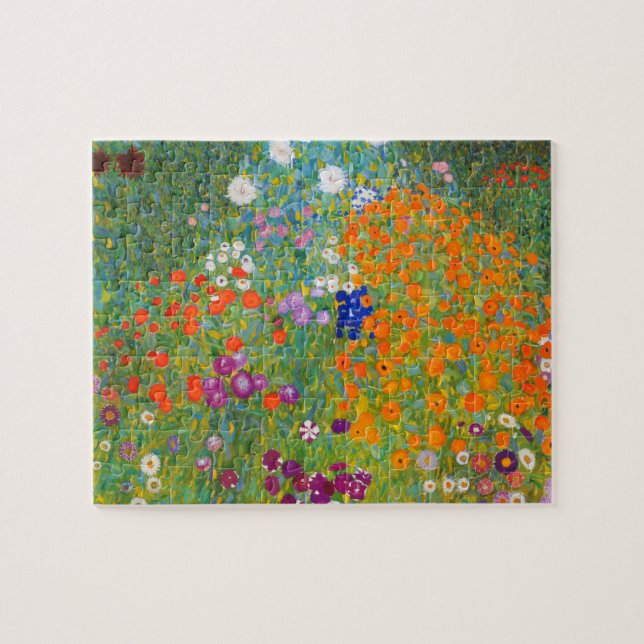 Puzzle Jardín de flores por Gustav Klimt (Horizontal)