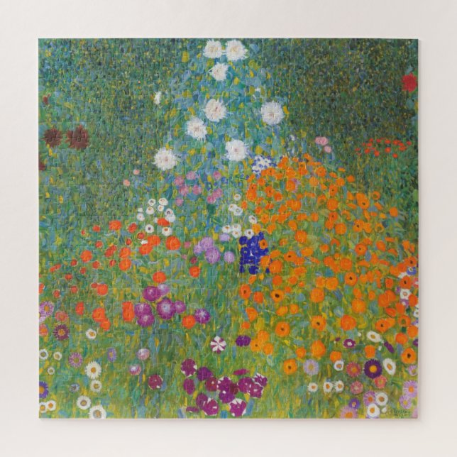 Puzzle Jardín de flores vibrantes - Gustav Klimt (Vertical)
