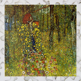 Puzzle Jardín de granja con Crucifijo por Gustav Klimt