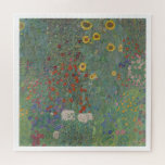 Puzzle Jardín de granja con girasoles Gustav Klimt<br><div class="desc">Personalizar el color del borde como desee. Granja con girasoles 1907.</div>