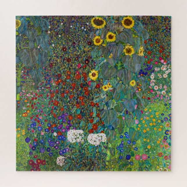 Puzzle Jardín de granja con girasoles | Gustav Klimt | (Vertical)