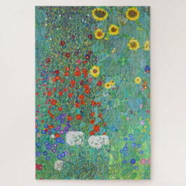 Puzzle Jardín de granja con girasoles por Gustav Klimt