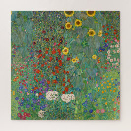 Puzzle Jardín de granja con girasoles por Gustav Klimt
