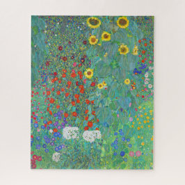 Puzzle Jardín de granja con girasoles por Gustav Klimt