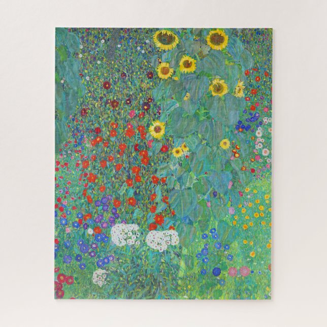 Puzzle Jardín de granja con girasoles por Gustav Klimt (Vertical)