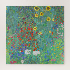 Puzzle Jardín de granja con girasoles por Gustav Klimt