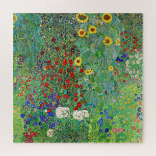Puzzle Jardín De Granjas Gustav Klimt Con Pintado De Sunf
