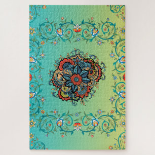 Puzzle Jardín de Mehndi Radiante – Flora Floreciente