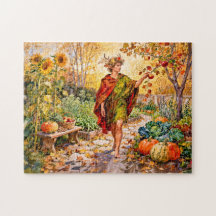 Jardín de otoño del dios romano Fauno