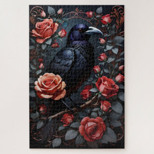 Puzzle Jardín de Rosa de Raven Negro