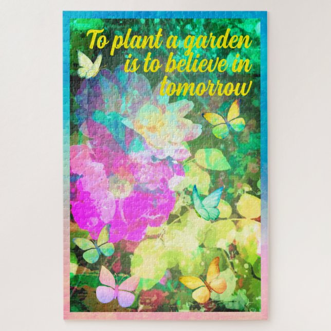 Puzzle Jardín de Rosas abstractos de Pastel personalizado (Vertical)