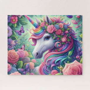 Puzzle Jardín de Rosas del Unicornio Floral