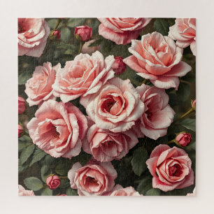 Puzzle Jardín de Rosas Rosadas y Melancólicas