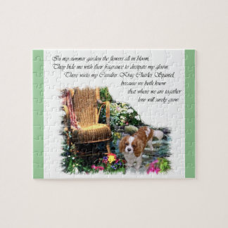 Puzzle Jardín de verano Cavalier King Charles Spaniel