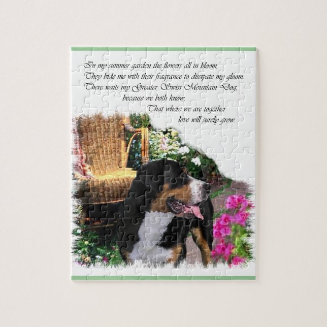 Puzzle Jardín de verano de los perros de montaña suizos m (Vertical)