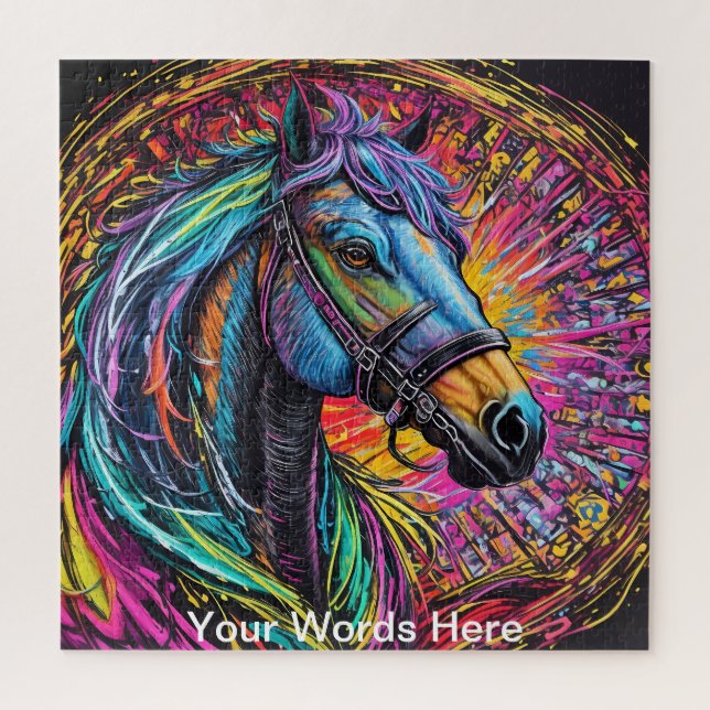 Puzzle Jardín del Arcoiris Neon Naturaleza Psicodélica de (Vertical)