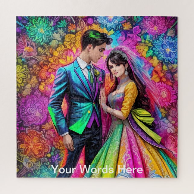 Puzzle Jardín del Arcoiris Neon Psychedelic (Vertical)