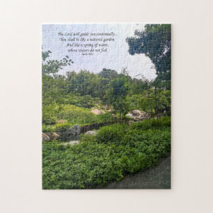 Puzzle Jardín japonés con Isaías 58:11