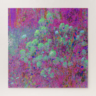 Puzzle Jardín Magenta con Flores de Hortensias Aqua