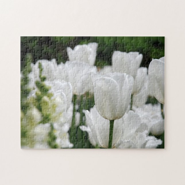 Puzzle jardín tulipán blanco (Horizontal)