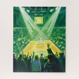 Puzzle Jardín Verde Baloncesto Boston Acuarela
