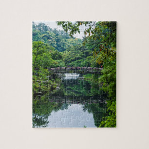 Puzzle Jardín y puente coreanos