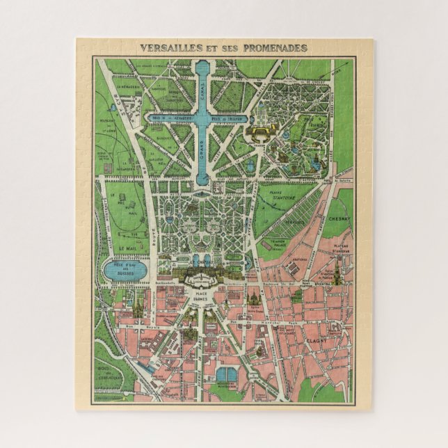 Puzzle Jardines de Versalles, Vintage restaurado 1920 (Vertical)