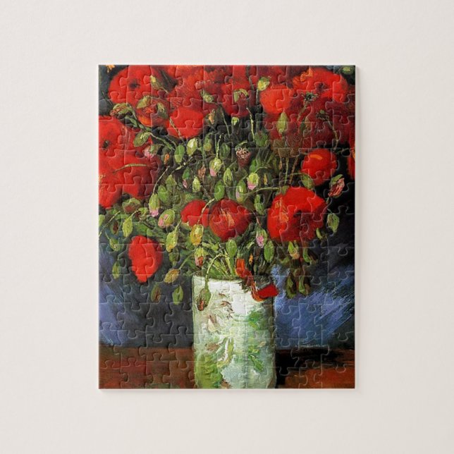 Puzzle Jarrón con amapolas rojas Vincent van Gogh (Vertical)