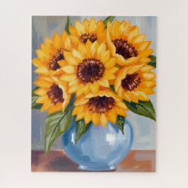 Puzzle Jarrón de girasoles Bouquet de flores de acuarela