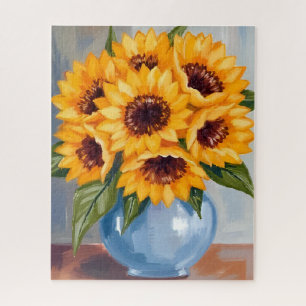 Puzzle Jarrón de girasoles Bouquet de flores de acuarela