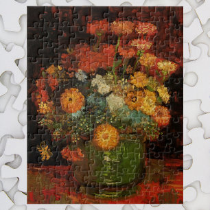 Puzzle Jarrón de Naturaleza Muerta con Zinnias de Vincent