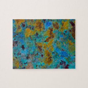 Puzzle Jasper de crisocola azul manchado