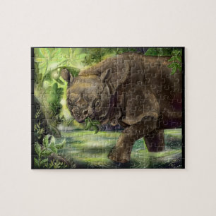 Puzzle Javan Rhino Art