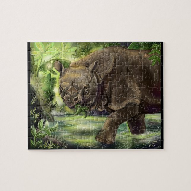 Puzzle Javan Rhino Art (Horizontal)