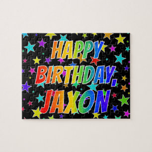 Puzzle "JAXON" Nombre, Diversión "FELIZ CUMPLEAÑOS"